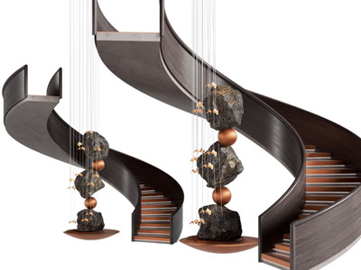 现代旋转楼梯3d模型 现代旋转楼梯