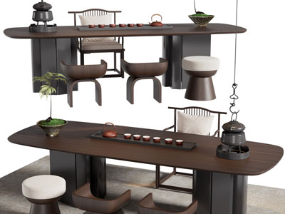 新中式茶桌椅组合