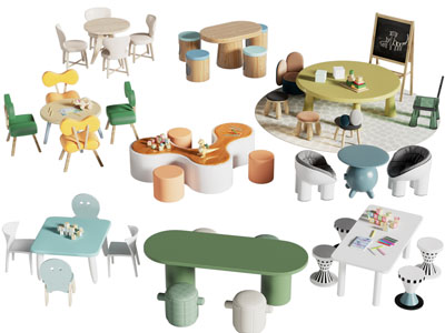 现代儿童手工娱乐桌椅组合