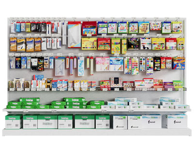 现代便利店货架、展示架3d模型 现代便利店货架、展示架