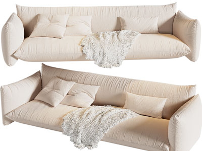 现代布艺多人沙发