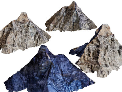 现代山脉、山峰、岩石