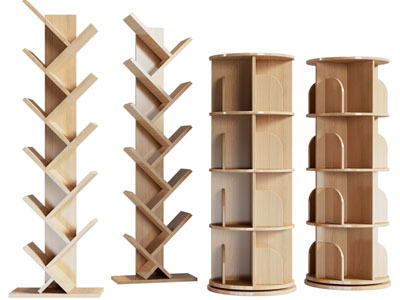 北欧实木书架、装饰架