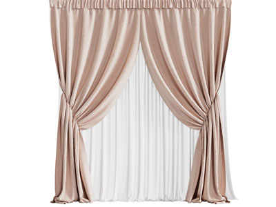 现代带荷叶边的布艺窗帘窗纱