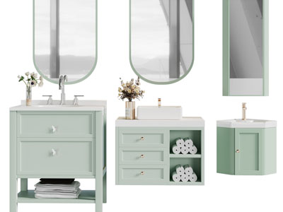 现代洗手台、镜面