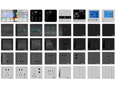 现代开关插座、温度计、触屏开关面板3d模型 现代开关插座、温度计、触屏开关面板