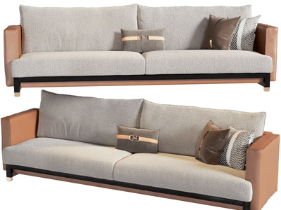 现代双人沙发3d模型 现代双人沙发