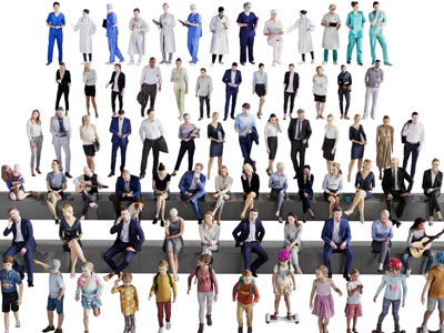 现代不同姿势的女人、男人、多人人物3d模型 现代不同姿势的女人、男人、多人人物