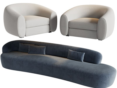 现代多人、单人沙发