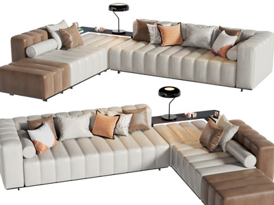 现代转角多人沙发