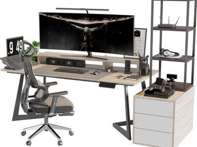 现代书桌椅组合