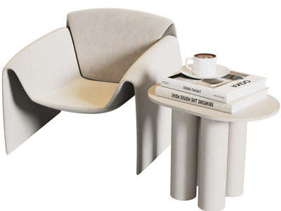 现代休闲椅子、边几