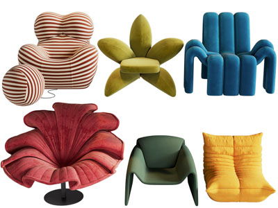 现代单人沙发、懒人沙发