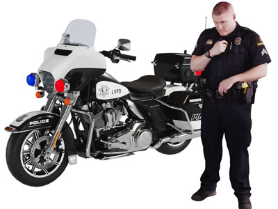 现代摩托车、警察