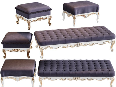 欧式长方形沙发凳