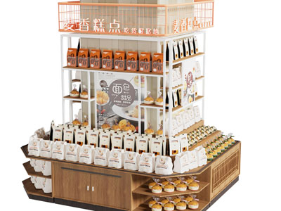 现代糕点甜点面包货架、展柜3d模型 现代糕点甜点面包货架、展柜