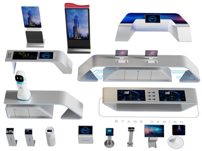 现代查询机、操作控制台3d模型 现代查询机、操作控制台