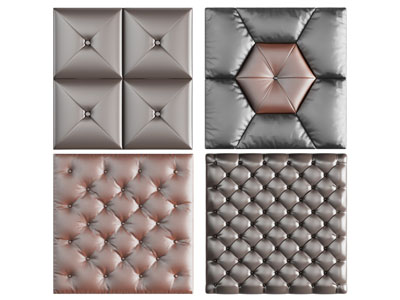 欧式软包背景墙3d模型 欧式软包背景墙