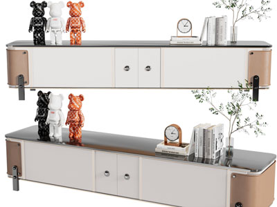 现代电视柜、摆件组合