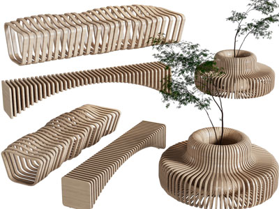 现代镂空实木公共椅子