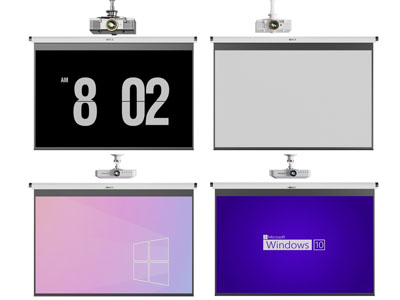 现代投影仪、投影幕布3d模型 现代投影仪、投影幕布