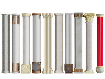 新中式雕花柱子3d模型 新中式雕花柱子