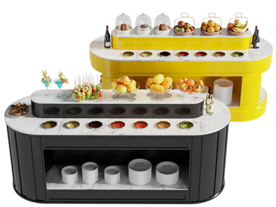 现代自助餐调料台、取餐台