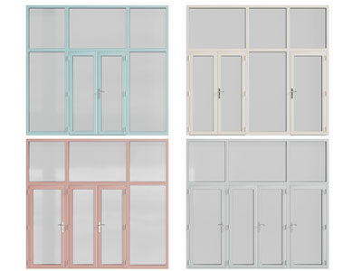 现代办公玻璃双开门