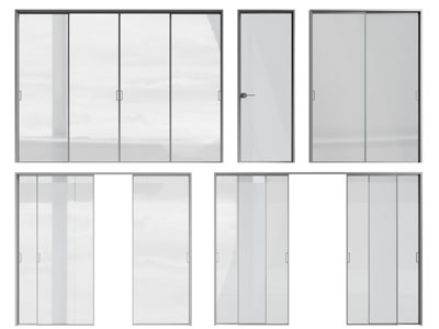 现代四扇玻璃推拉门