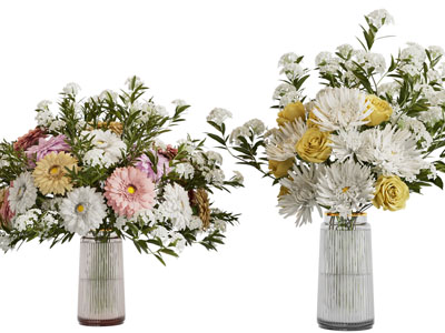 现代玻璃花瓶花卉