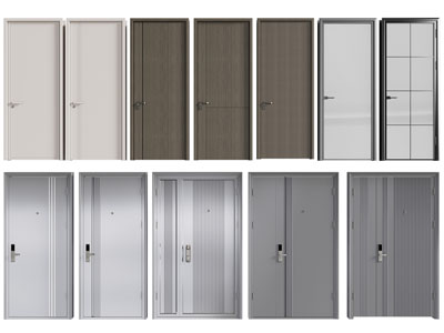 现代单扇、子母入户平开门