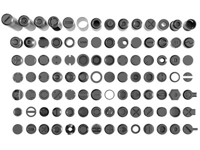 现代金属螺钉、六角螺帽五金零部件3d模型 现代金属螺钉、六角螺帽五金零部件