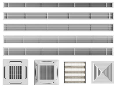 现代空调出风口、排风扇3d模型 现代空调出风口、排风扇