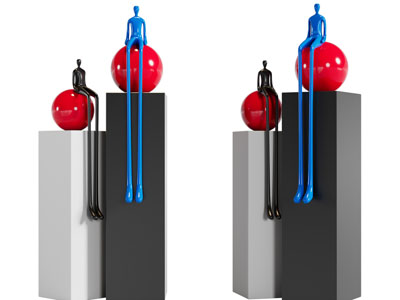 现代坐在球上的小人雕塑雕刻摆件3d模型 现代坐在球上的小人雕塑雕刻摆件