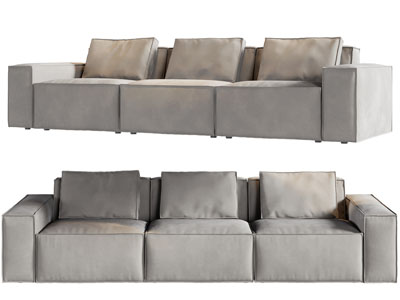 现代布艺块状多人沙发