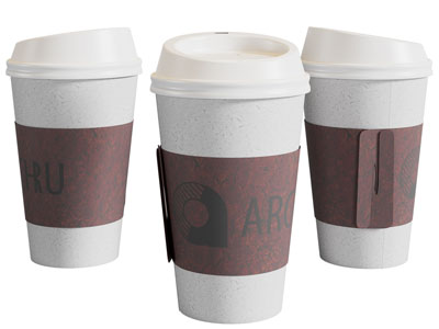 现代纸质的咖啡热饮杯