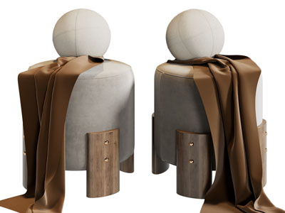 现代圆形沙发凳