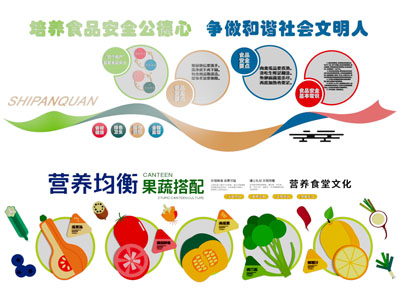 现代营养知识宣传背景墙