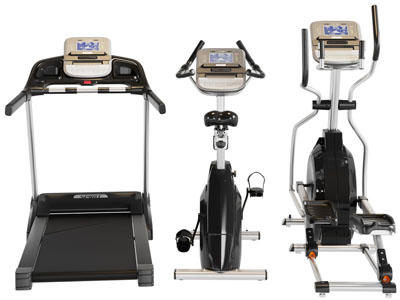 现代跑步机、椭圆机健身器材3d模型 现代跑步机、椭圆机健身器材