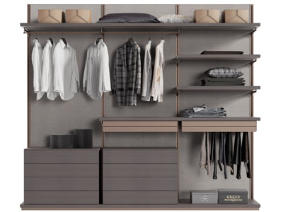 现代开放式衣柜3d模型 现代开放式衣柜
