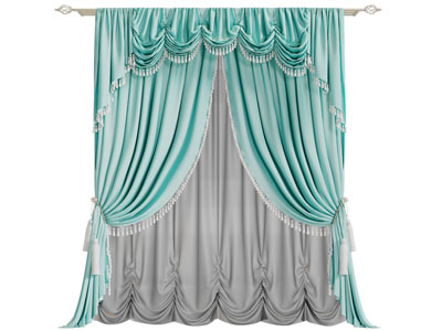 欧式装饰吊穗的窗帘