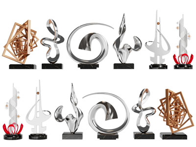 现代雕塑雕刻摆件组合