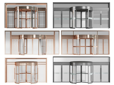 现代轻奢酒店旋转门