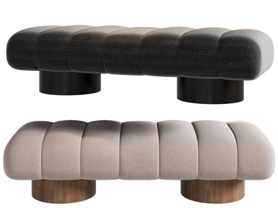 侘寂风长方形沙发凳