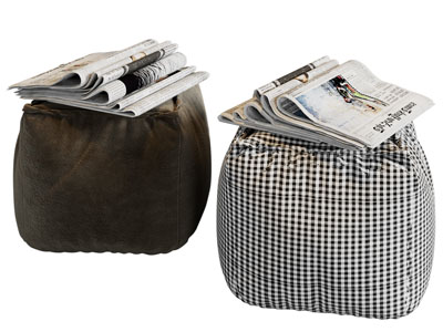 现代布艺方形坐墩、沙发凳