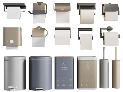 现代垃圾桶、厕纸盒卫浴小件