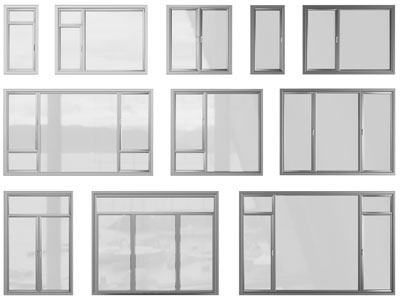 现代金属边框的平开窗户