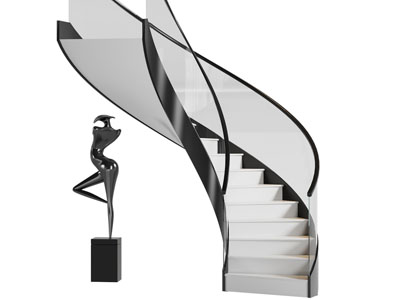 现代旋转楼梯3d模型 现代旋转楼梯