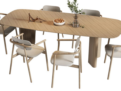 现代实木餐桌椅组合