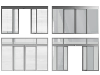 现代办公玻璃双开门、推拉门